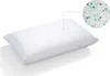 A white pillow is shown on a white background with a close-up inset showing the material's texture and blue flecks. Náhľad obrázku produktu
