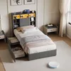 Łóżko pojedyncze UnboxG 90x200 cm, kolor szary, z 2 Podgląd zdjęcia produktu 2