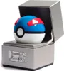 A Pokemon Great Ball replica is displayed in its open silver case. Podgląd zdjęcia produktu