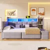 A modern bedroom or living room setting with a sofa bed. Produktbild-Vorschau