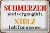 Blechschild Spruch 30x20cm Schmerzen Stolz hält für immer Produktbild-Vorschau 1