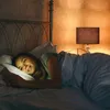 Stolná lampa Relaxdays, zamatový tienidlo, krištáľová Náhľad obrázku produktu 5