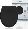A black toilet seat is shown next to its packaging box. Náhled obrázku produktu