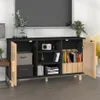 vidaXL Sideboard Schwarz 105x30x60 cm Massivholz Kiefer Produktbild-Vorschau 3