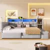 Stauraumbett mit LED-Beleuchtung, Aufbewahrung, Lattenrost, Produktbild-Vorschau 4
