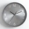 Orologio rotondo, orologio da parete, orologio in argento, Anteprima dell’immagine prodotto 3