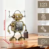 Handgefertigte Roboter-Tischuhr aus Eisen, Steampunk-Stil, 19x9x25,5 cm Produktbild-Vorschau