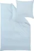 A light blue duvet cover and pillowcase laid out flat on a white background. Produktbild-Vorschau