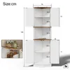 A diagram showing the dimensions of a corner cabinet, with an inset image of a shelf with items on it. Podgląd zdjęcia produktu