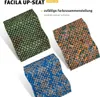 Three different colored seat cushions are displayed against a white background. Produktbild-Vorschau