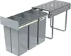 A gray pull-out trash can system with three compartments, designed for under-cabinet installation. Náhľad obrázku produktu