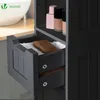 VOUNOT® Badezimmerschrank Hoch mit 2 Türen und 1 Schublade, Produktbild-Vorschau 5