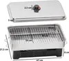 A stainless steel smoker with dimensions labeled. Produktbild-Vorschau