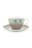 PIP STUDIO Blushing Birds Tasse mit Untertasse kahki 0,28 l Produktbild-Vorschau 1