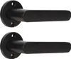 Two black door handles are shown against a white background. Produktbild-Vorschau