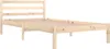 A wooden bed frame with a slatted headboard and base, shown from a side angle against a white background. Produktbild-Vorschau