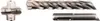 Three views of a hammer drill bit on a white background. Produktbild-Vorschau