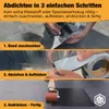 A three-panel instructional image showing how to use a self-adhesive repair tape. Produktbild-Vorschau