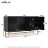 Merax Kommode 160 cm, Sideboard mit 4 Türen, Goldenes Bein, Produktbild-Vorschau 6