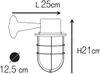 Außenleuchte Wand Glas Messing massiv E27 IP44 H: 21 cm in Produktbild-Vorschau 2