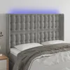 LED Kopfteil Hellgrau 147x16x118/128 cm Samt Produktbild-Vorschau 2