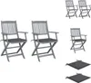 vidaXL Klappbare Gartenstühle 2 Stk. mit Sitzkissen Produktbild-Vorschau 1
