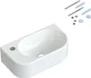 AQUALAVOS Waschbecken Handwaschbecken weiß eckig oval klein Produktbild-Vorschau 1