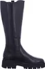 A black leather knee-high boot with a zipper and a thick sole, shown from the side against a white background. Voir les images du produit