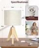 Lampa nocna EDISHINE, lampa stołowa z drewna, oprawka E27, Podgląd zdjęcia produktu 7