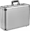 A silver aluminum attaché case is shown from a three-quarter front view. Anteprima dell’immagine prodotto