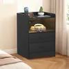 Table de nuit Jayseuw Table de chevet avec éclairage LED, Voir les images du produit 4