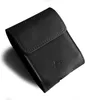 A black leather flip sleeve for a phone. Anteprima dell’immagine prodotto