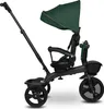 A black and green tricycle with a canopy and parent handle, shown against a white background. Produktbild-Vorschau