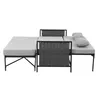 A modular outdoor sofa set with light gray cushions and a dark gray woven frame, shown against a white background. Podgląd zdjęcia produktu