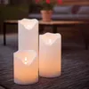 LED Stumpenkerze Flamme - Kunststoff - warmweiße 3D Flamme - H: 30cm - Timer - für Außen - weiß Produktbild-Vorschau