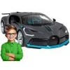 A child stands next to a toy car. Produktbild-Vorschau