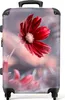 NoBoringSuitcases.com® Großer Koffer - Blumen - Rot - Natur Produktbild-Vorschau 1