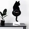 Schwarze Katze Wanduhr mit schwingendem Schwanz, leise Produktbild-Vorschau 3