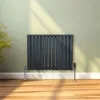 Oválný trubkový radiátor - 600 mm x 780 mm - antracitově Náhled obrázku produktu 4