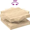 A stack of wooden tables with a 360-degree rotation icon and text above. Náhľad obrázku produktu