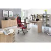 A home office setup with a desk, chair, and storage units. Produktbild-Vorschau