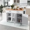 Esstischwagen Weiß 129x46(71)x91,5 cm mit Klapptischplatte, Produktbild-Vorschau 2