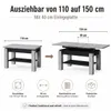 ASTRA Couchtisch ausziehbar & höhenverstellbar 110–150 × 68 Produktbild-Vorschau 4