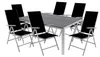 7-tlg Gartenmöbel Set Alu Polywood 180x90x74cm + 6 Klappstühle Silber Produktbild-Vorschau