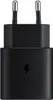 A black Samsung fast charger with two silver prongs. Produktbild-Vorschau