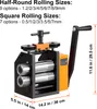 A rolling mill machine with dimensions and size options displayed. Anteprima dell’immagine prodotto