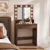 COSTWAY Make-up tafel met LED-verlichting, kaptafel met Productafbeelding-voorbeeld 2
