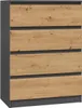 VBChome Kommode mit 4 Schubladen 70 x 40 x 97 cm Eiche Produktbild-Vorschau 1