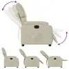 A cream-colored recliner chair shown from different angles to demonstrate its reclining and footrest features, with additional images of the chair in three different positions. Voir les images du produit