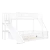 A white bunk bed with a slide and ladder against a white background. Podgląd zdjęcia produktu
